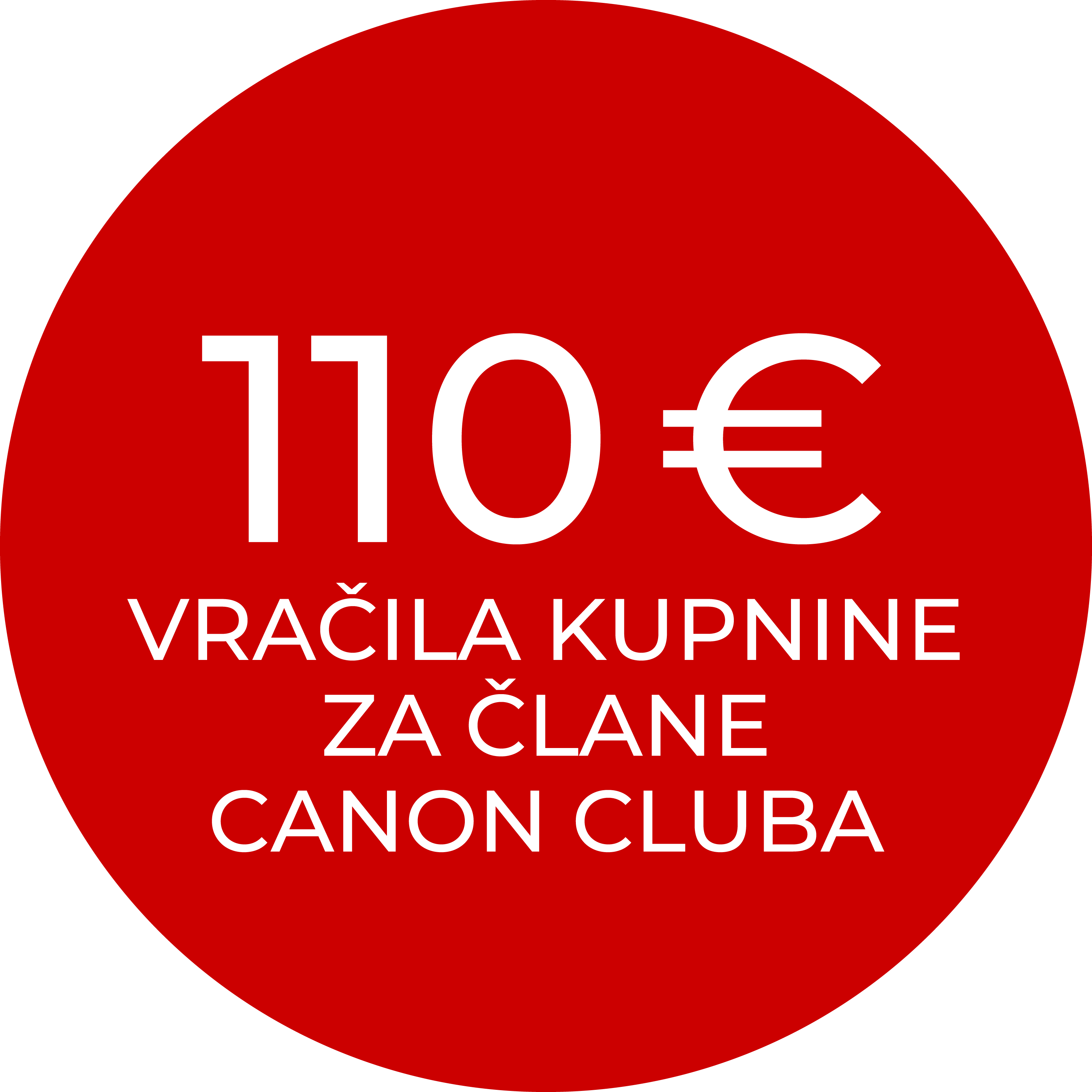 110 € vračila kupnine za člane Canon Cluba